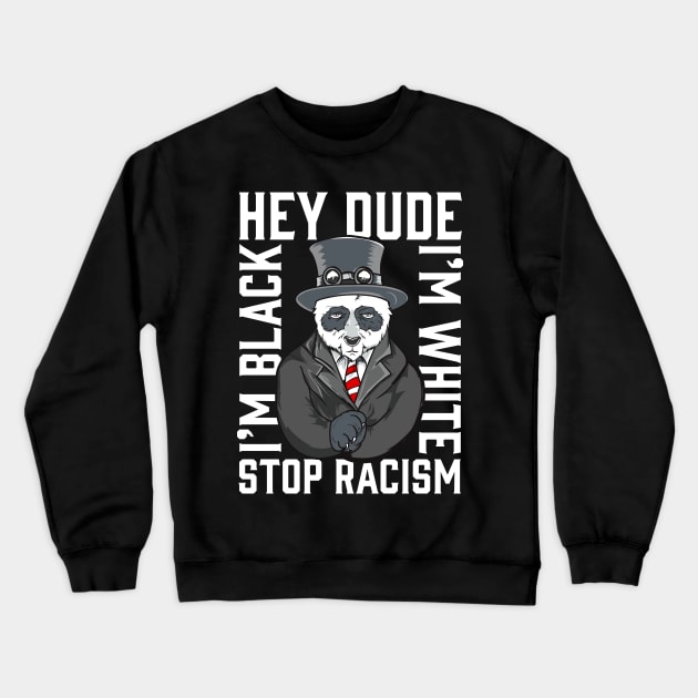 Stop Racism Panda 86 45 Crewneck Sweatshirt by PhantomDesign